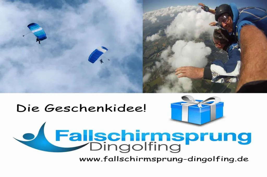 Tandemsprung Fallschirmsprung Dingolfing Niederbayern nähe München, Regensburg,