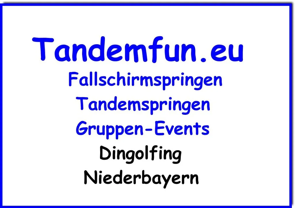 Die Geschenkidee! Fallschirmspringen nähe München, Regensburg, Nürnberg